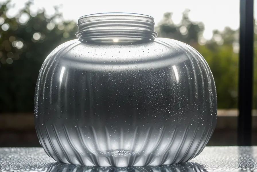 Close-up of the PET 1 resin identification code on the bottom of a water bottle.