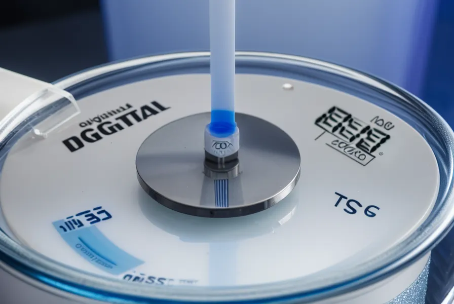 Testing stored water quality with a TDS meter in a garage