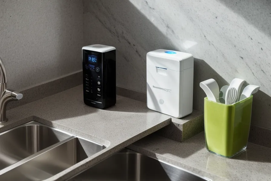 SmartWaterBox unit placed on a kitchen counter for emergency use.